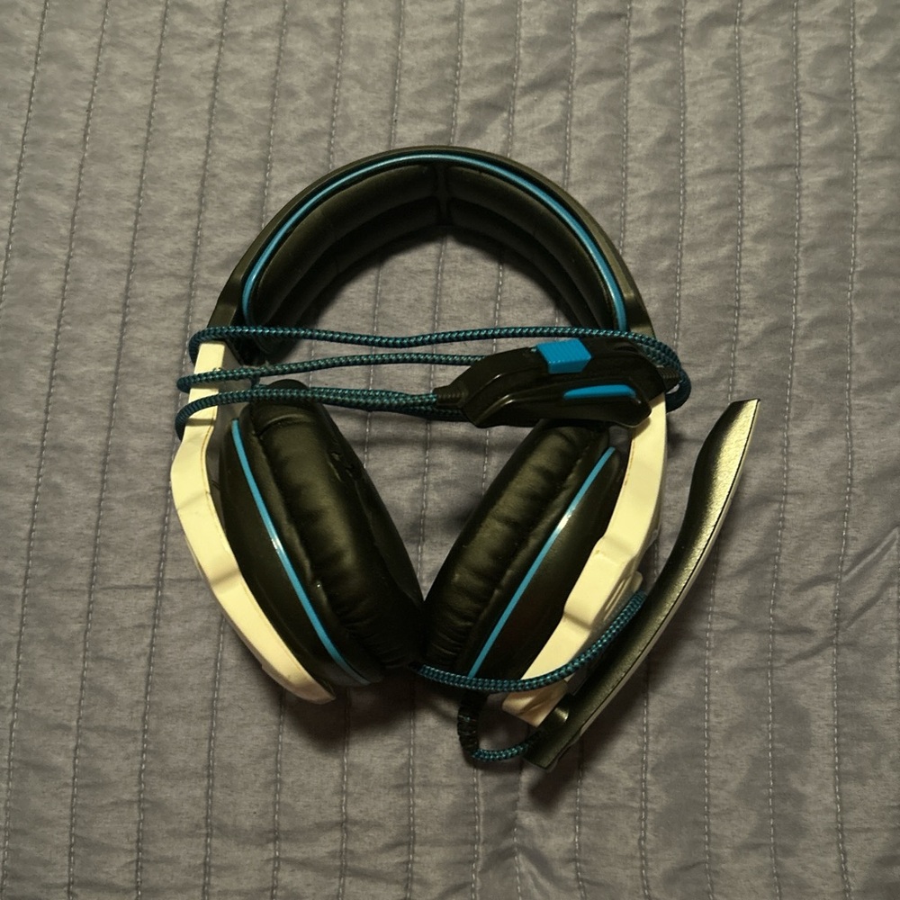 Sleek Black and Blue Headset